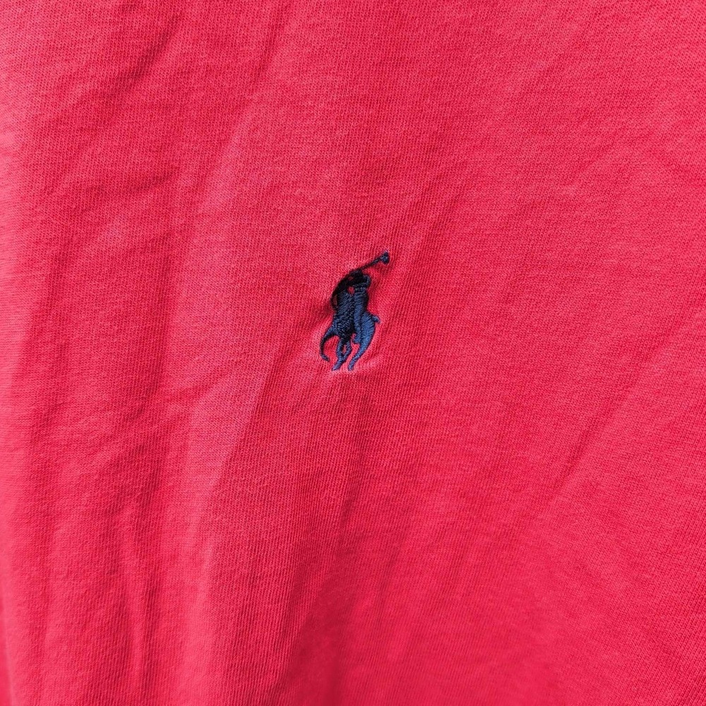 Polo Ralph Lauren T-Shirt Mens Medium Red V-Neck Short Sleeve Pony Logo - Picture 6 of 6